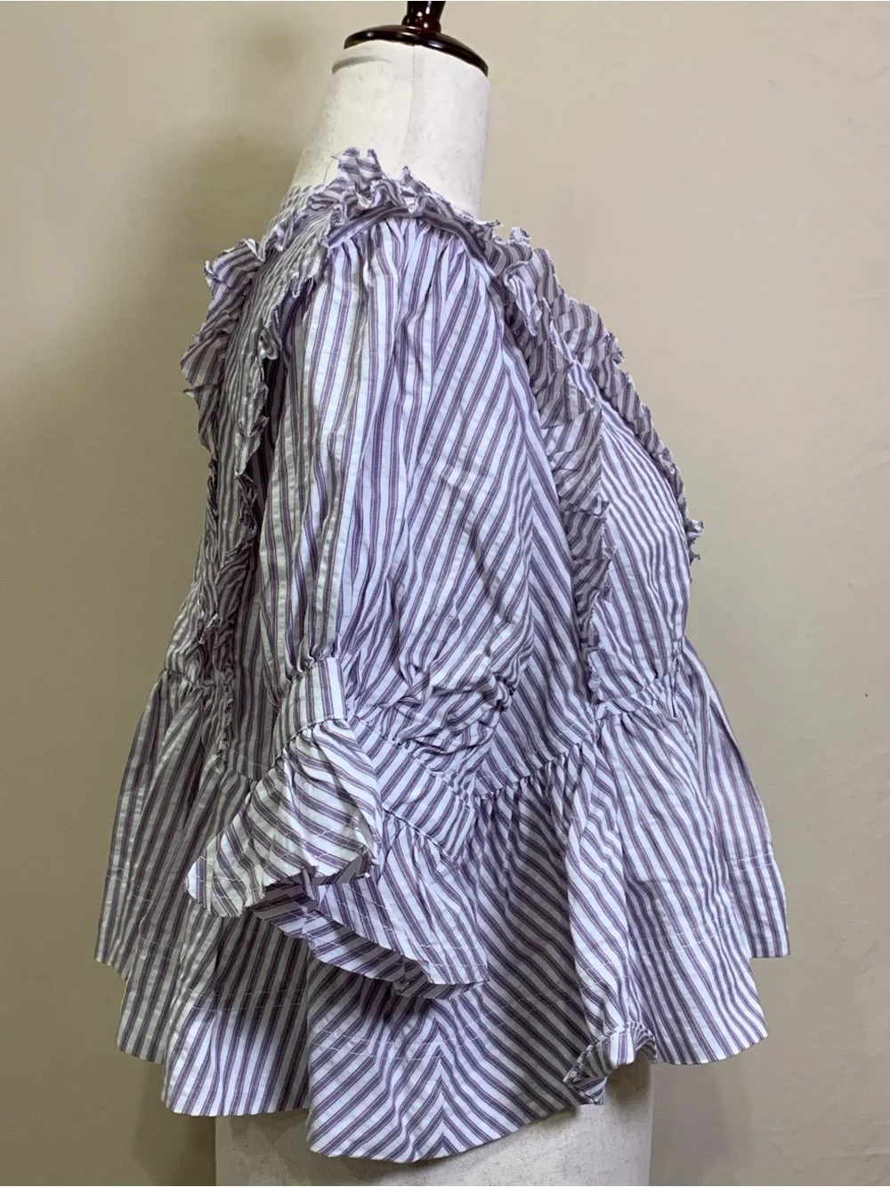 We The Free Striped Ruffle Top, Size M, NWT